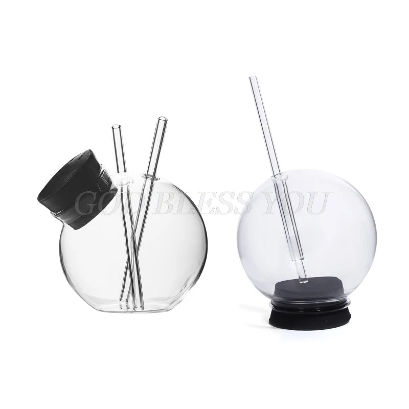 Cocktail Glass Creative Sphere Shaped Reusable Drinking Straw Cup Wine Juice Glasses Coffee Tumbler For Bar Home Party Drop Ship