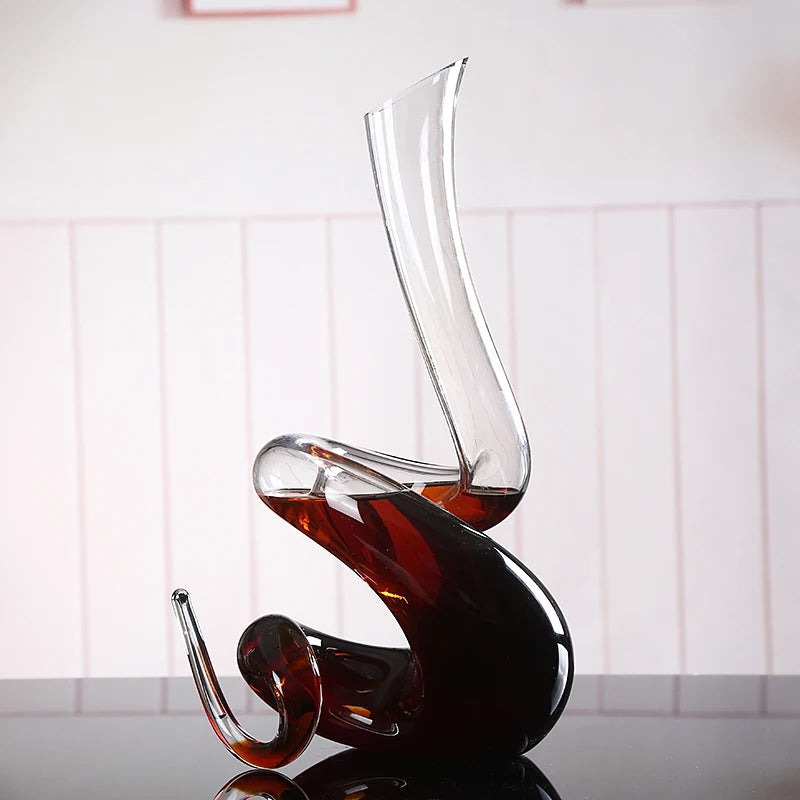 1400ML Winding Snake Decanter Wine Holder Unleaded Crystal Glass Serpent Model Wine Aerator Party Barware Art Decor Restaurant