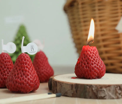 1pcs New Strawberry Candles Soy Wax Aromatherapy Scented Candles Cake Toppers For Birthday Party Baby Shower Home Decorations