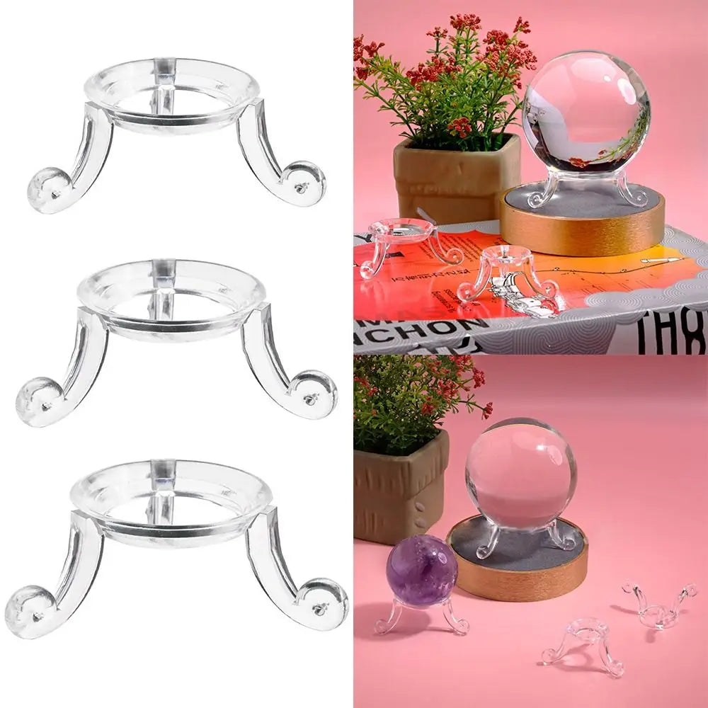 Acrylic Crystal Ball Base Craft Photography Props Glass Sphere Holder Transparent Crystal Ball Display Stand Home Decoration