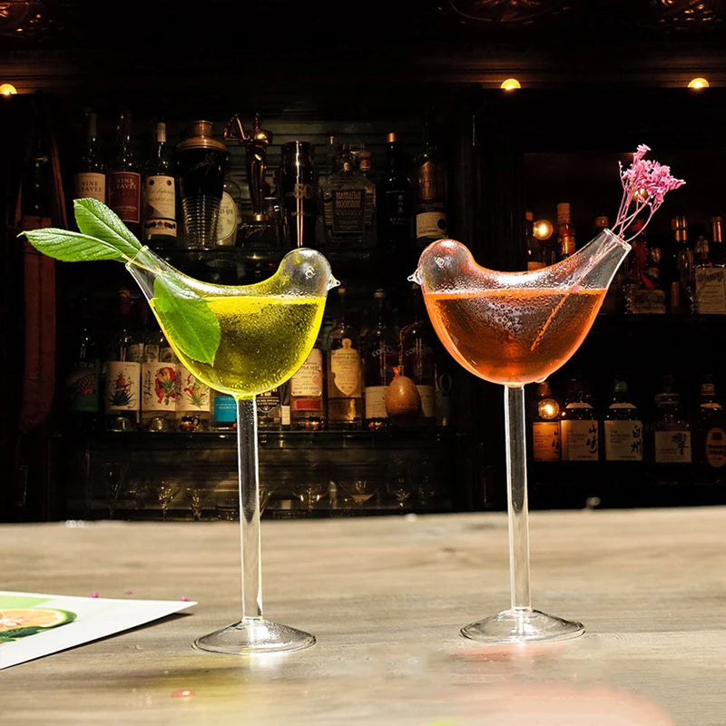 Creative Bird-shaped Cocktail Glasses Transparent High Shelf Lead-Free Wine Glass Molecular Smoked Cup Drinkware