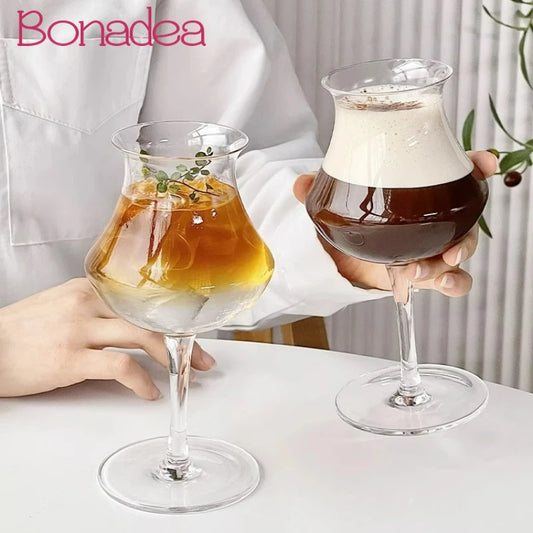 Reverse Glass Goblet Creative Nordic Coffee Cups Vase Shape Glasses Latte Cup Simple Cocktail Cups Household Drinkware Accessory