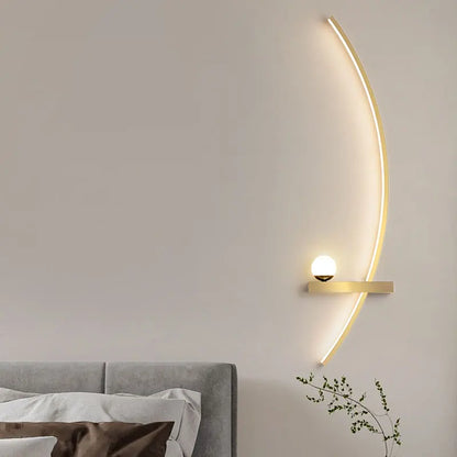 Wall lamp Nordic modern black gold minimalist living room sofa background wall decorative lamp light luxury bedroom bedside lamp