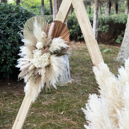 Dried Flower Wedding Arch Row Table Flower Pampas Grass Artificial Rose Boho Wedding Flower Arrangement Party Photo Display