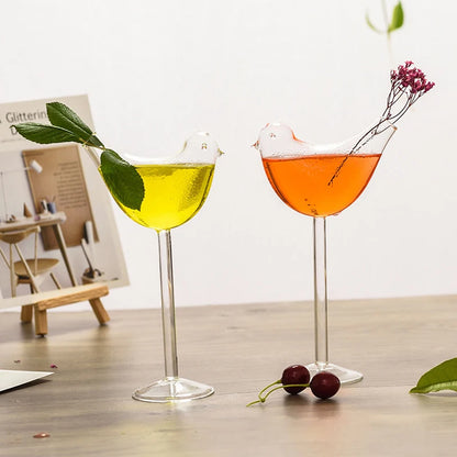 Creative Bird-shaped Cocktail Glasses Transparent High Shelf Lead-Free Wine Glass Molecular Smoked Cup Drinkware