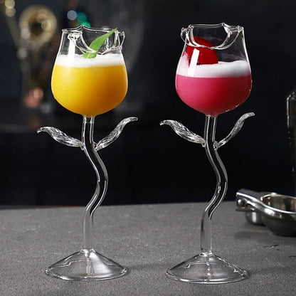 Creative Clear Cocktail Glass Cup Romantic Rose Flower Shaped Wine Glass Octopus Jellyfish MartiniGlass Party Bar Drinking Cup ﻿