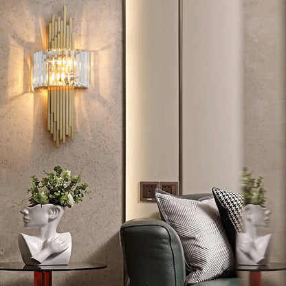 Modern Luxury Hardware Crystal Wall Lamp For Living Room Tv Bedroom Night Lighting Study Decoration  Home Indoor Fixtures