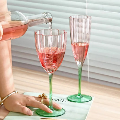 New Petal Red Wine Glasses Home Tall Glasses Restaurant Premium Feeling Champagne Glasses