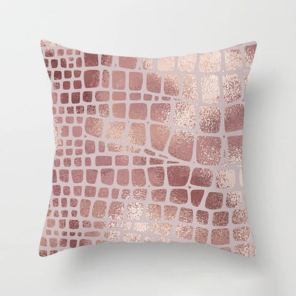 Pink Geometric Print Decor Pillow Cover Wedding Party  Sofa Office Seat Hotel Cushion  Modern Light Luxury Home