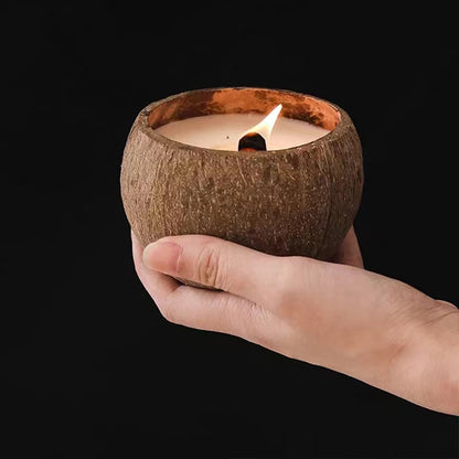 Coconut Shell Aromatherapy Candle Cup with Soybean Wax DIY Creative Restaurant Container Home Decoration Nordic Simplicity