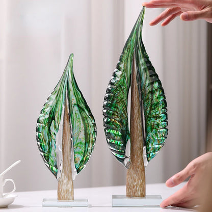 Deluxe Glass Leaf Sculpture