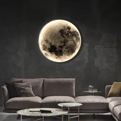 Moon wall lamp bedroom bedside moon lamp living room TV background wall light luxury creative room decoration wall hanging  lamp