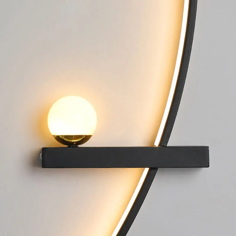 Wall lamp Nordic modern black gold minimalist living room sofa background wall decorative lamp light luxury bedroom bedside lamp